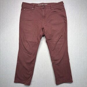 Duluth Trading Flex Fire Hose Pants Men 40x30 Maroon Standard Fit 5-Pocket Chino